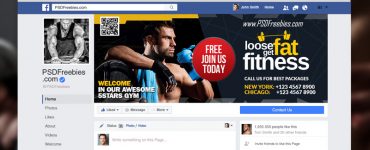 Gym Fitness Facebook Fanpage Cover Template PSD