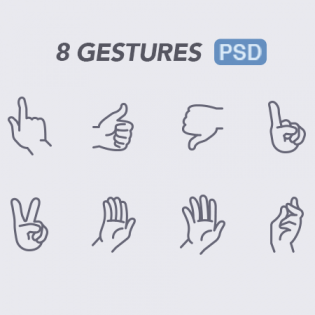 Hand Gestures Free PSD Icons