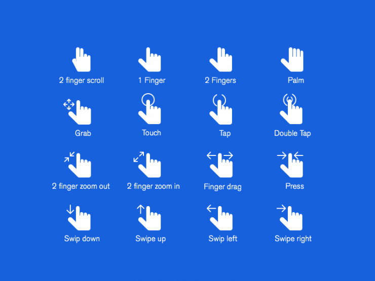 Hand Gestures Icons Set PSD Freebie