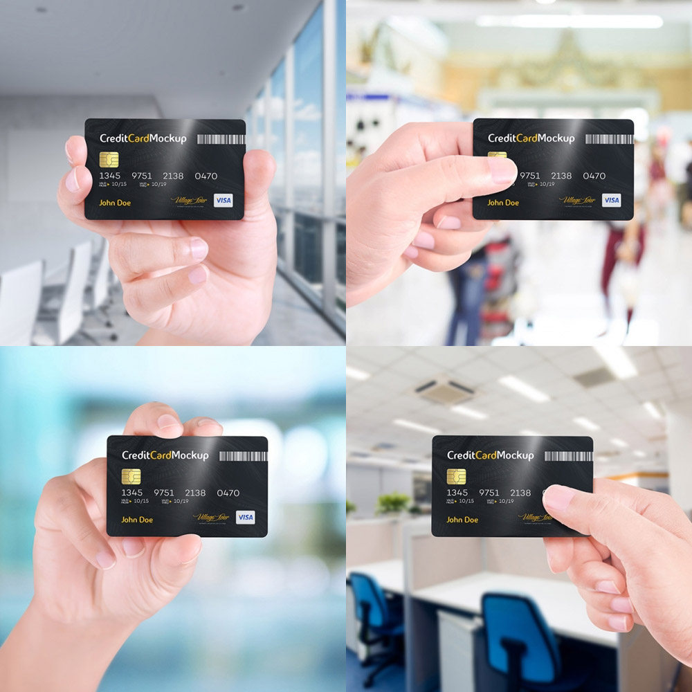 Hand Holding Credit Card Mockup Free PSD Download - Download PSD