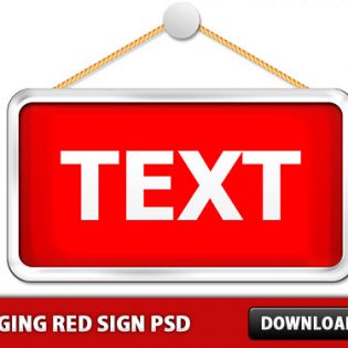Hanging Red sign Template PSD