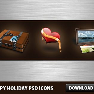 Happy Holidays Free PSD Icons