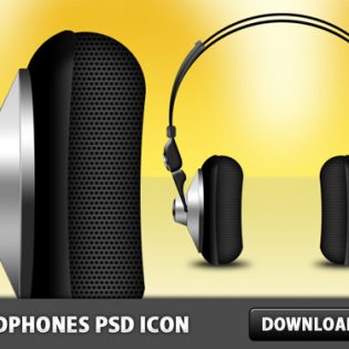 Headphones Free PSD Icon