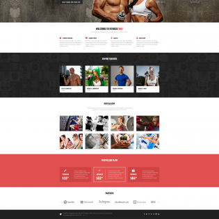 Health Fitness Landing Page PSD Template