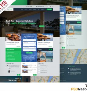 Hotel and Resort Booking Website Template Free PSD