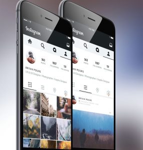 Instagram Application UI Revamp Concept Free PSD