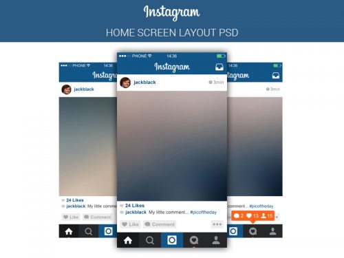 Instagram Mobile Application Template PSD Download PSD