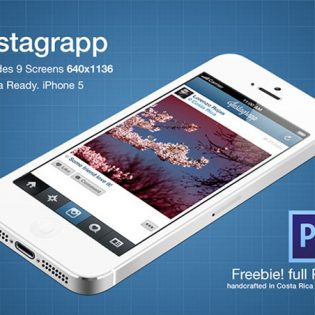 Instagrapp App Screens Freebie PSD File