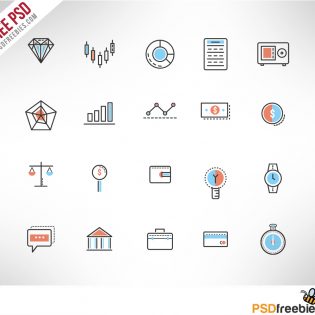 Investment Doodle Icon Set Free PSD