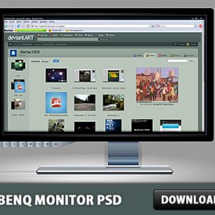 LCD Benq monitor Free PSD File