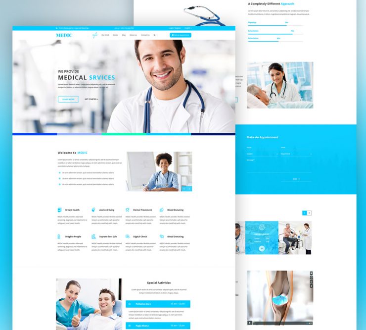 Medical Services Website Free PSD Template