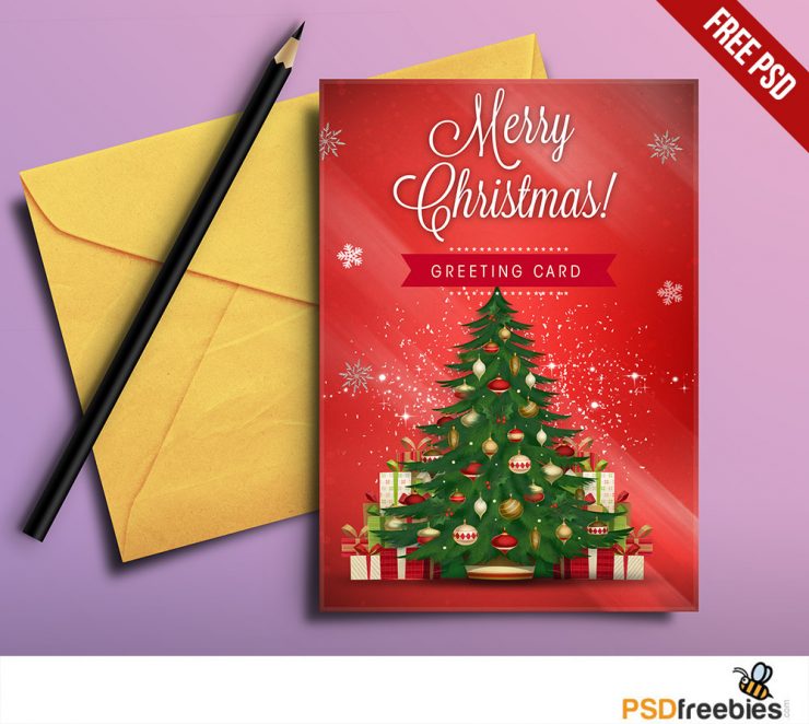 Christmas Greeting Card Free PSD
