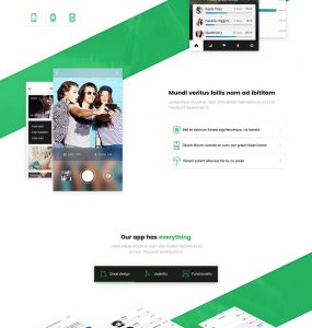 Mobile Application Landing Page Free PSD Template