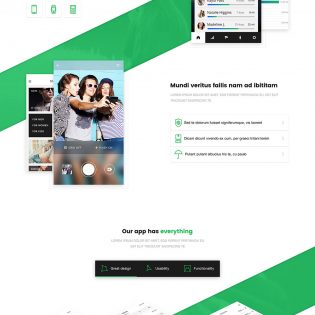 Mobile Application Landing Page Free PSD Template