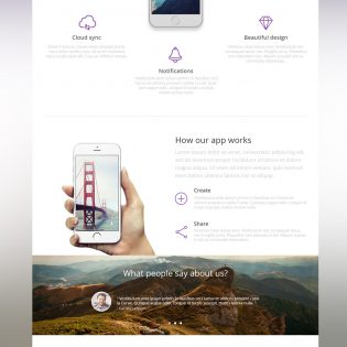 Mobile Application Landing Page Template Free PSD
