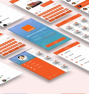 Mobile Chat Application UI Design Free PSD Set