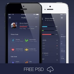 Mobile Fitness App Interface Kit PSD