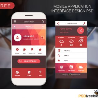 Mobile Home Screen UI Design Free PSD