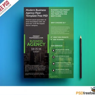 Modern Business Agency Flyer Template Free PSD