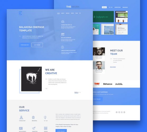 Multipurpose One Page Website Template Free PSD – Download PSD