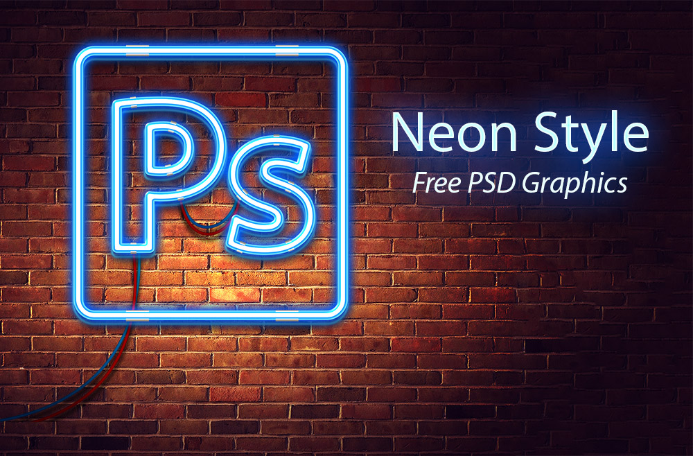 Neon Free Mockup (PSD)