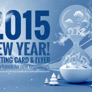 New Year 2015 Greeting Template PSD