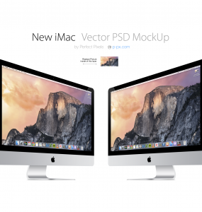 New iMac Mockup Template Free PSD
