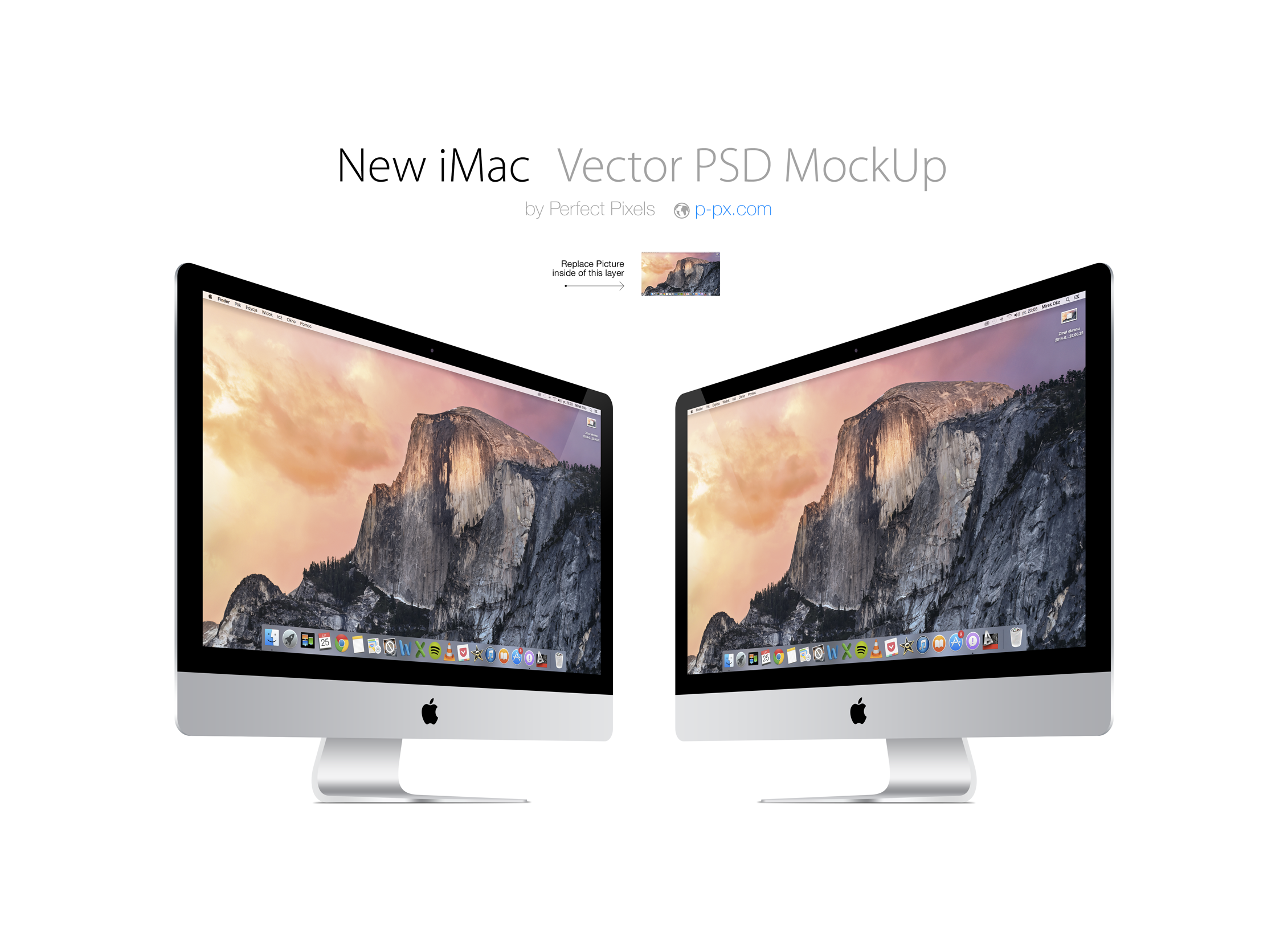 New iMac Mockup Template Free PSD - Download PSD