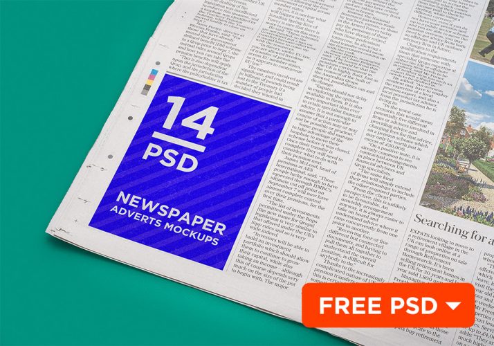 Download Newspaper Advert Mockup Template Free PSD - Download PSD