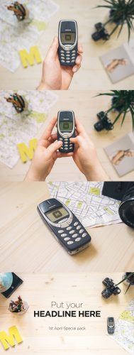 Nokia 3310 Mobile Phone Mockups PSD