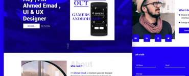 One Page Portfolio Website Template Free PSD