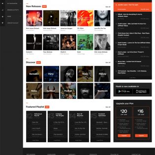 Online Music Website Concept Template Free PSD