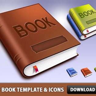 Book Template And Icons Free PSD File