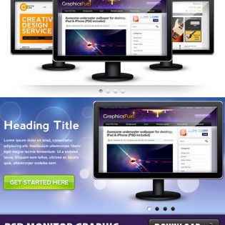 Monitor Graphic Free PSD Template