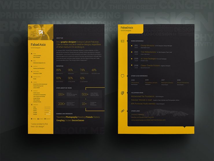 Personal Resume Template Free PSD