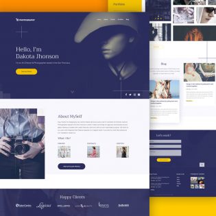 Photography Website Template Free PSD