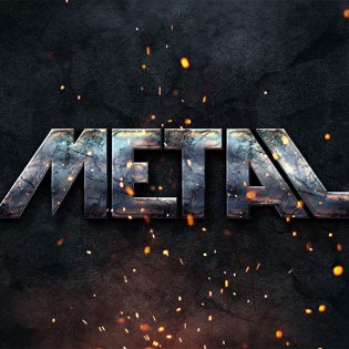 Photoshop Metal Text Style Effect PSD