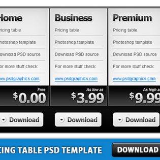 Pricing Table Free PSD template