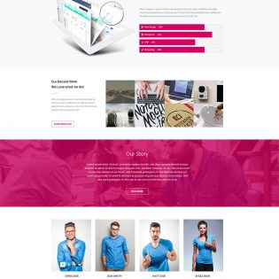 Product and Services Website Landing page Template Free PSD