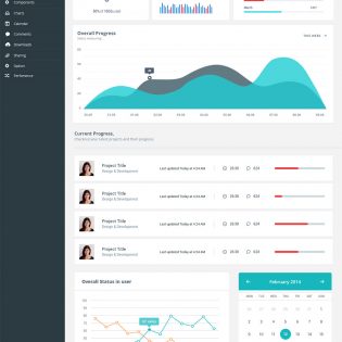 Project Management System Dashboard UI Free PSD