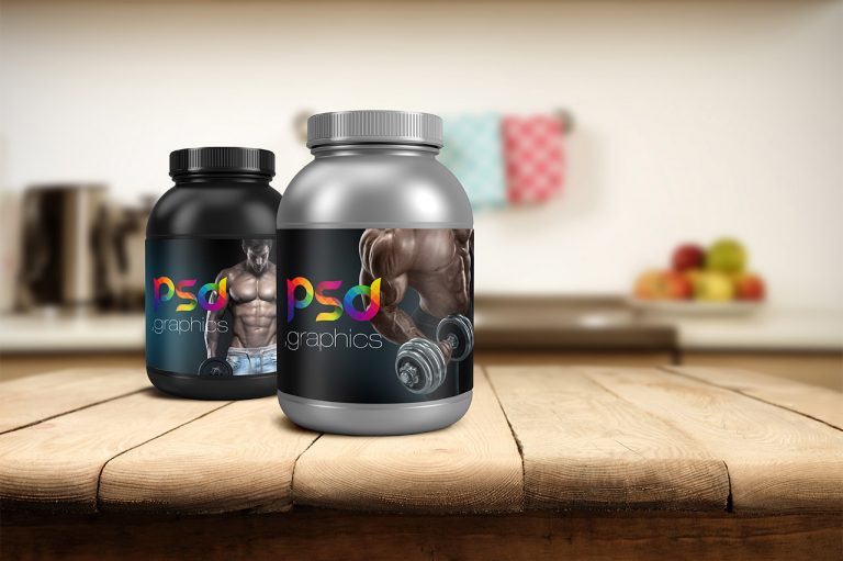 Protein Jar Packaging Mockup Free PSD Graphics - Download PSD