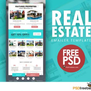 Real Estate Email Template Free PSD