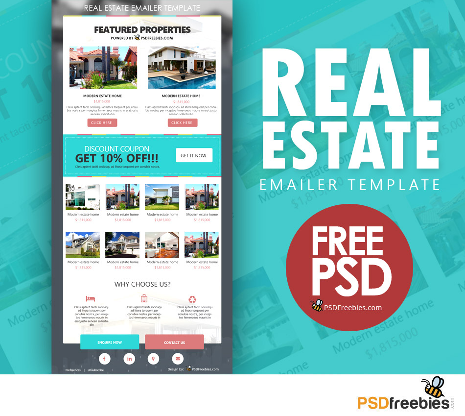 Real Estate Email Template Free PSD Download PSD