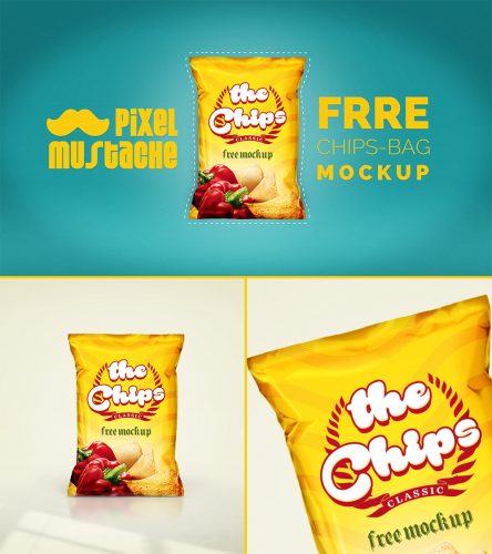 Download Realistic Chips Bag Mockup Free PSD - Download PSD