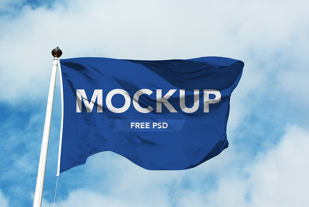 Download Realistic Flag Mockup Free PSD - Download PSD