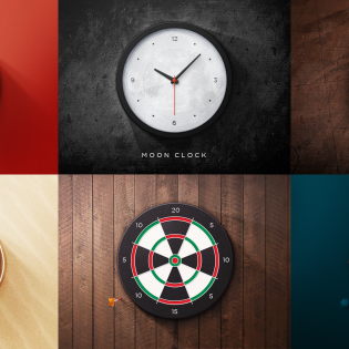 Realistic Round Object Web Icons PSD Set