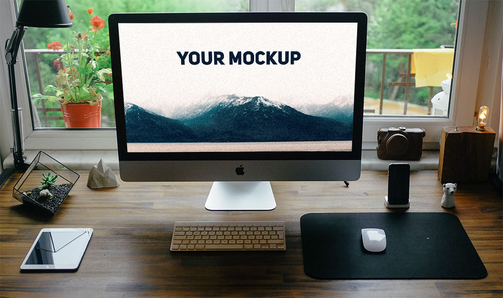 Download Realistic iMac Free PSD Mockup Template - Download PSD
