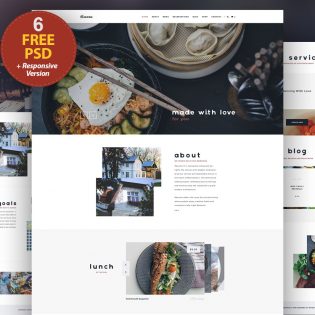Responsive Restaurant Website Free PSD Templates