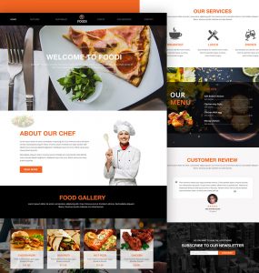 Restaurant Website Homepage Template Free PSD