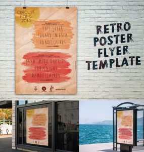 Retro Style Flyer Template Free PSD